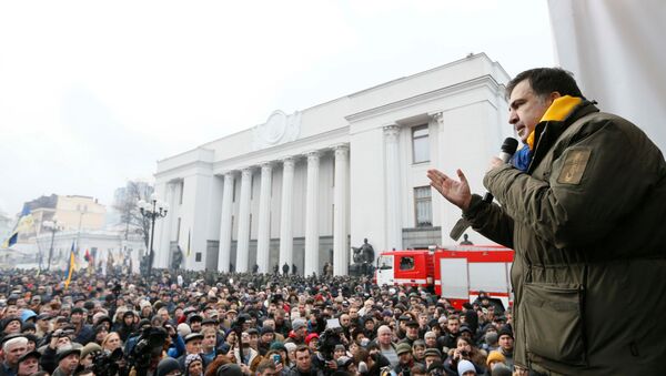 Михаил Саакашвили выступает перед жителями Киева 5 декабря 2018 года - Sputnik Беларусь