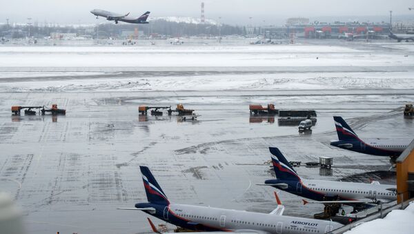 Самолеты на взлетно-посадочной полосе в терминале D аэропорта Шереметьево - Sputnik Беларусь