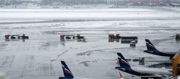 Самолеты на взлетно-посадочной полосе в терминале D аэропорта Шереметьево - Sputnik Беларусь