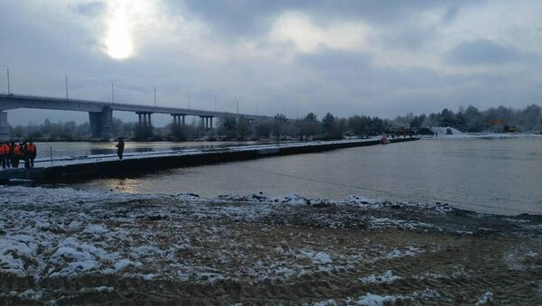 Понтонная переправа через реку Припять в Житковичском районе - Sputnik Беларусь