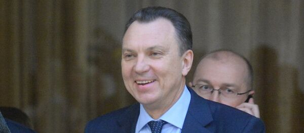 Вице-премьер правительства Беларуси Михаил Русый и председатель БелТПП Владимир Улахович - Sputnik Беларусь