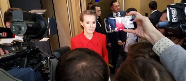 Собчак перед пресс-конференцией Путина - Sputnik Беларусь