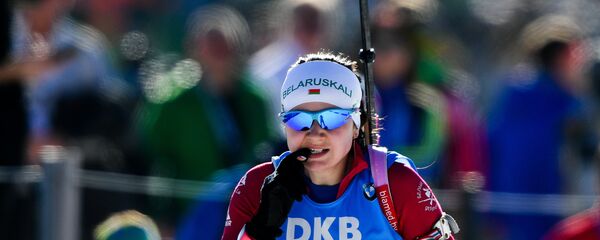 Ирина Кривко (Беларусь) на этапе Кубка мира по биатлону - Sputnik Беларусь