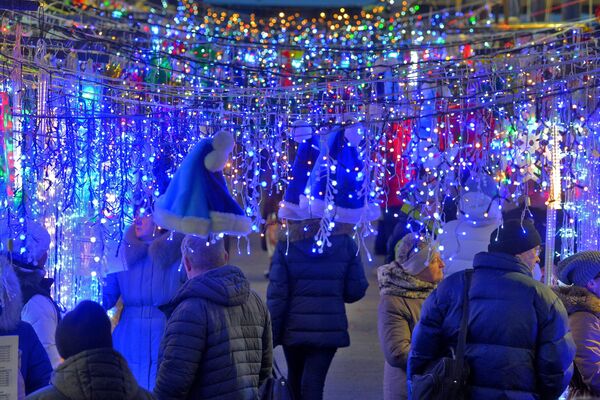 Новогодняя ярмарка на Комаровском рынке в Минске - Sputnik Беларусь