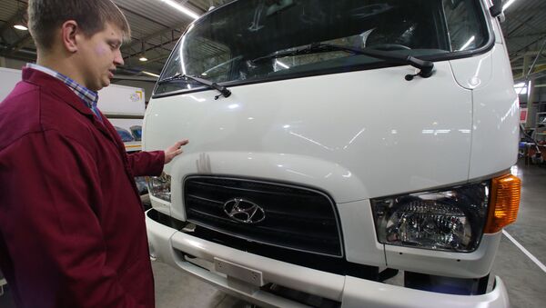 Производство грузовиков Hyundai HD78 - Sputnik Беларусь