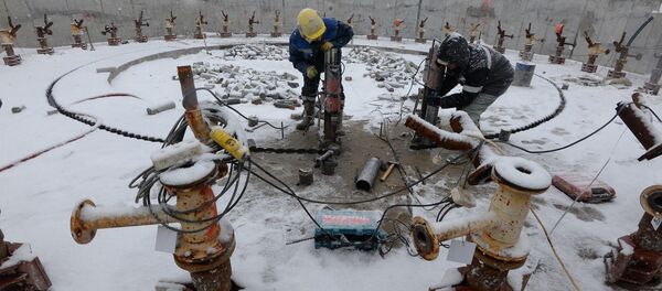 В основании будущего ствола шахты уже смонтированы скважины для заморозки породы. В основании будущего ствола шахты уже смонтированы скважины для заморозки породы. - Sputnik Беларусь