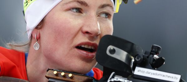 Трехкратная олимпийская чемпионка по биатлону белоруска Дарья Домрачева - Sputnik Беларусь