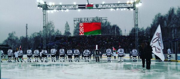 ХК Дынама-Мінск на матчы ў Рызе пад адкрытым небам - Sputnik Беларусь