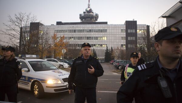 Полицейское оцепление в Загребе, архивное фото - Sputnik Беларусь
