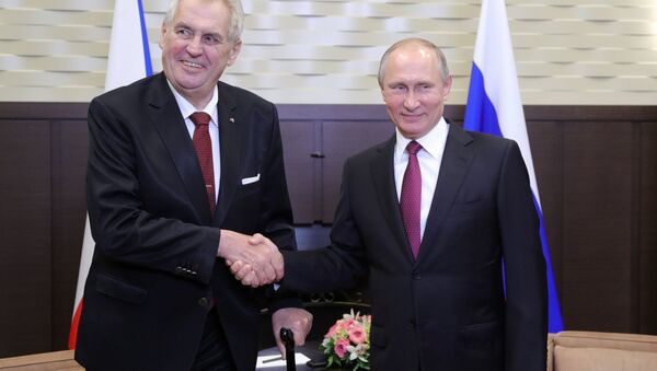 Президент РФ Владимир Путин и президент Чехии Милош Земан (слева) - Sputnik Беларусь