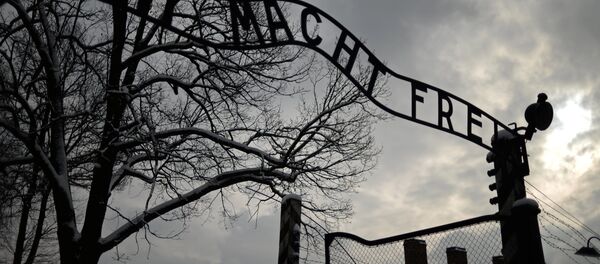 Центральные ворота бывшего концентрационного лагеря Аушвиц-Биркенау в Освенциме Центральные ворота бывшего концентрационного лагеря Аушвиц-Биркенау в Освенциме - Sputnik Беларусь