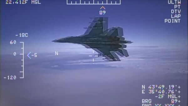 Перехват Су-27 американского самолета-разведчика - Sputnik Беларусь