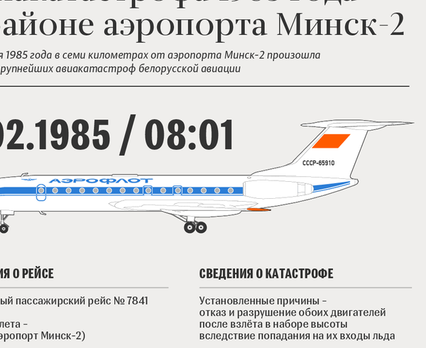 Авиакатастрофа 1985 года в районе аэропорта Минск-2 – инфографика на sputnik.by - Sputnik Беларусь