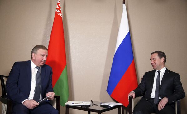 Встреча премьер-министра Беларуси Андрея Кобякова и председателя правительства РФ Дмитрия Медведева - Sputnik Беларусь