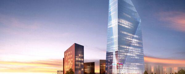 Визуализация строящегося комплекса Газпром центр в Минске - Sputnik Беларусь
