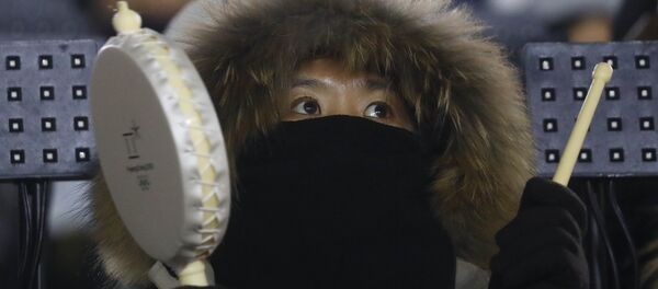 Вот так выглядят зрители церемонии открытия Олимпийских игрв 2018 в Пхенчхане - Sputnik Беларусь