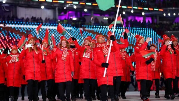 Сборная Беларуси на открытии XXIII зимней Олимпиады - Sputnik Беларусь
