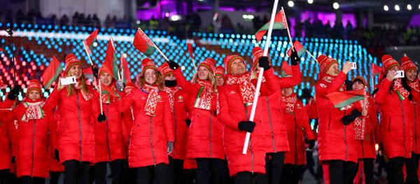 Сборная Беларуси на открытии XXIII зимней Олимпиады - Sputnik Беларусь