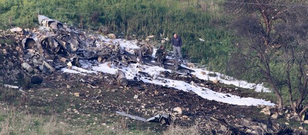 Останки разбившегося истребителя F-16 Израильских ВВС - Sputnik Беларусь