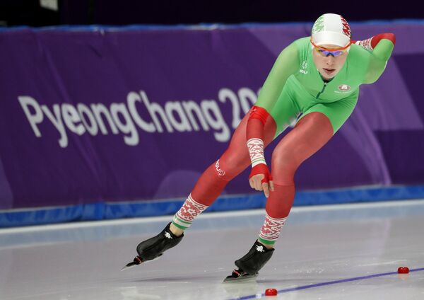 Белорусская конькобежка Марина Зуева на Олимпийских играх 2018 Белорусская конькобежка Марина Зуева на Олимпийских играх 2018 - Sputnik Беларусь