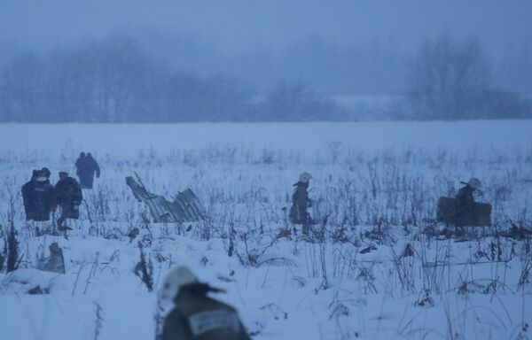 Сотрудники МЧС России на месте крушение самолета Ан-148 в Подмосковье - Sputnik Беларусь