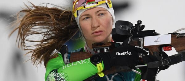 Трехкратная олимпийская чемпионка по биатлону белоруска Дарья Домрачева - Sputnik Беларусь