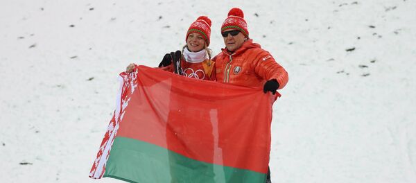 Анна Гуськова и тренер Николай Козеко - Sputnik Беларусь