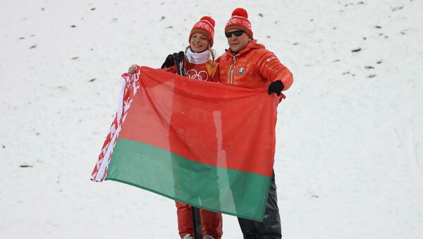 Анна Гуськова и тренер Николай Козеко - Sputnik Беларусь