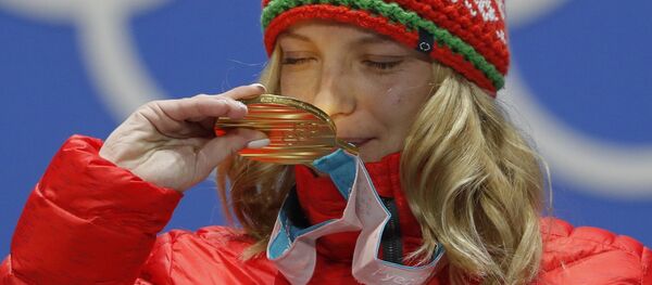 Фрыстайлістка Ганна Гуськова атрымала першае ў сваім жыцці алімпійскае золата - Sputnik Беларусь