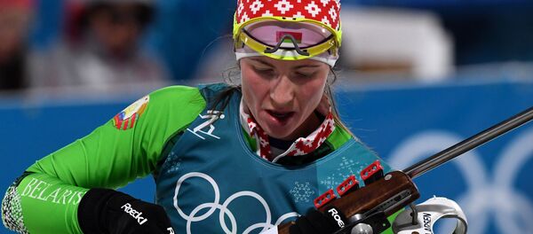 Белорусская биатлонистка Дарья Домрачева Белорусская биатлонистка Дарья Домрачева - Sputnik Беларусь