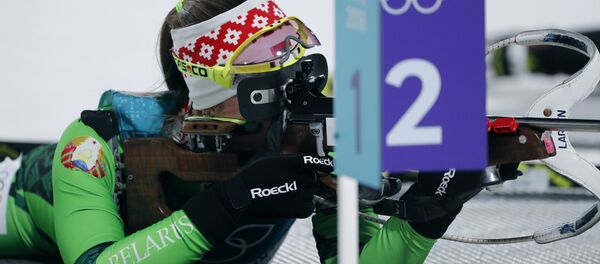 Белорусская биатлонистка Дарья Домрачева Белорусская биатлонистка Дарья Домрачева - Sputnik Беларусь