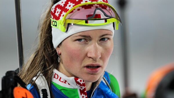 Дарья Домрачева еще на пристрелке была настроена на гонку весьма решительно - Sputnik Беларусь