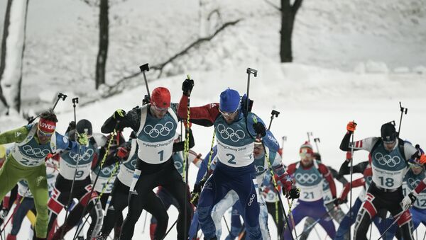 Биатлонисты на Олимпиаде в Пхенчхане - Sputnik Беларусь