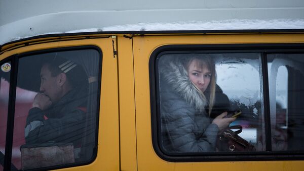 Пассажиры в маршрутке, архивное фото - Sputnik Беларусь