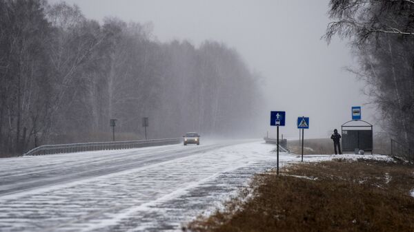 Снег на автомобильной дороге - Sputnik Беларусь