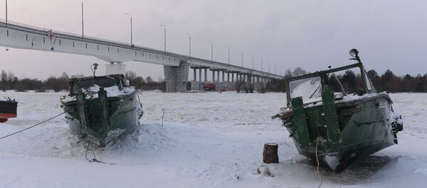 Аварийный мост через Припять - Sputnik Беларусь