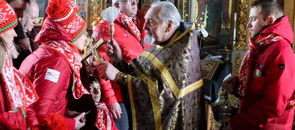 Белорусские паралимпийцы в храме святой равноапостольной Марии Магдалины - Sputnik Беларусь