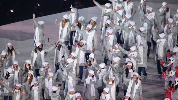 Сборная России на церемонии открытия Олимпиады в Пхенчхане - Sputnik Беларусь