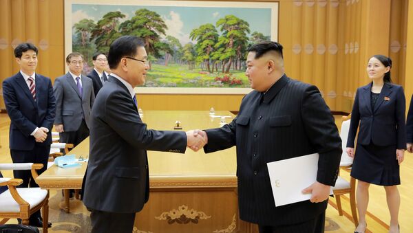 Лидер КНДР Ким Чен Ын встретился с делегацией от президента Южной Кореи - Sputnik Беларусь