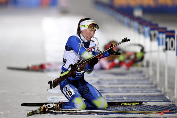 Дарья Домрачева в ходе спринта в Контиолахти - Sputnik Беларусь