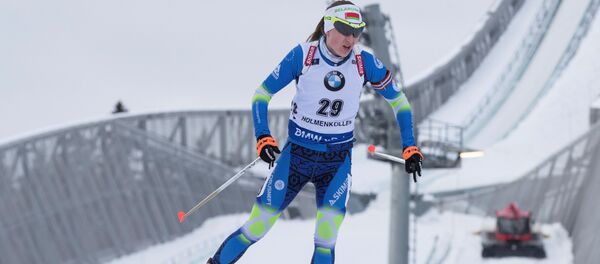 Белорусская биатлонистка Дарья Домрачева в Холменколлене - Sputnik Беларусь