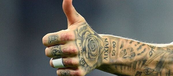 Игрок сборной Испании Серхио Рамос в товарищеском матче между сборными командами России и Испании - Sputnik Беларусь