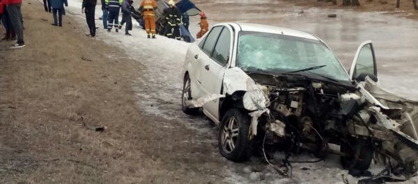 Место аварии в Минском районе - Sputnik Беларусь