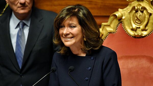 Председателем верхней палаты итальянского парламента в воскресенье была избрана Мария Элизабетта Альберти Казеллати - Sputnik Беларусь