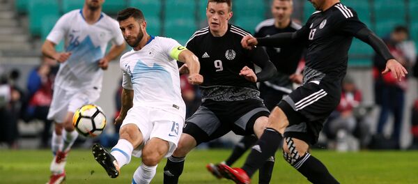 Футбольный матч Словения-Беларусь в Любляне Футбольный матч Словения-Беларусь в Любляне - Sputnik Беларусь