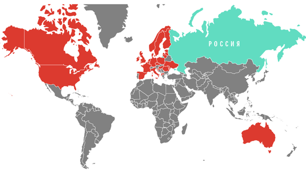 Страны, высылающие российских дипломатов, – инфографика на sputnik.by - Sputnik Беларусь