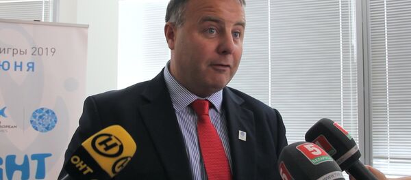 Галоўны кансультант ЕАК па пытаннях арганізацыі II Еўрапейскіх гульняў 2019 Пірс О'Каллаган Галоўны кансультант ЕАК па пытаннях арганізацыі II Еўрапейскіх гульняў 2019 Пірс О'Каллаган - Sputnik Беларусь