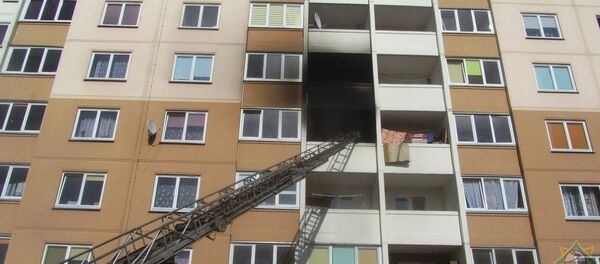 Место пожара в Гродно - Sputnik Беларусь