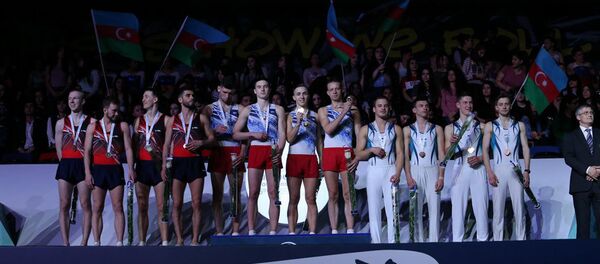 Белорусские батутисты на пьедестале - Sputnik Беларусь