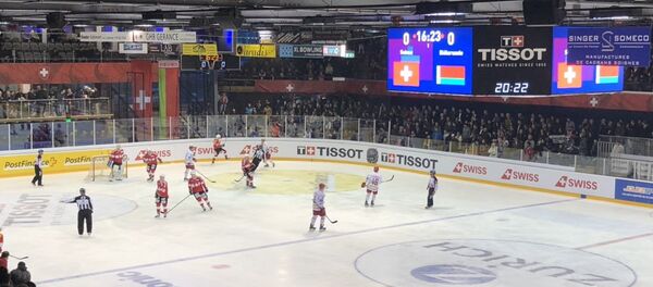 Матч хоккейного Евровызова Швейцария - Беларусь Матч хоккейного Евровызова Швейцария - Беларусь - Sputnik Беларусь